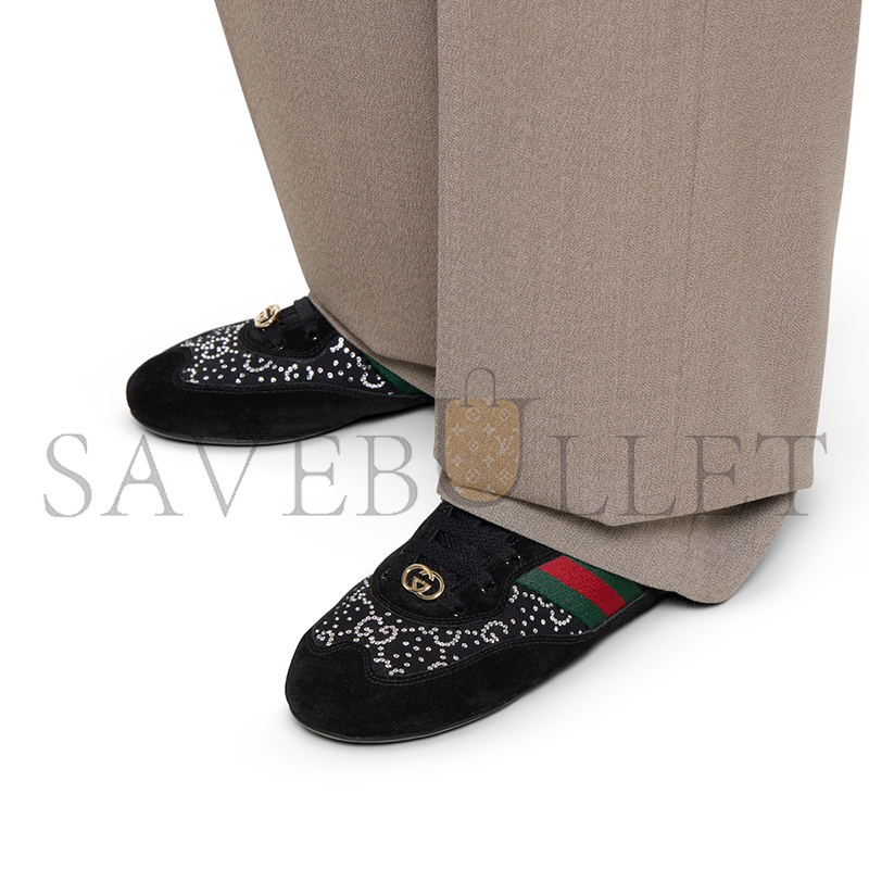 GUCCI WOMEN'S SHIFT GG CRYSTAL TRAINERS 859221